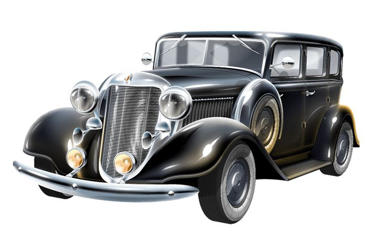 Ретро машины на белом фоне