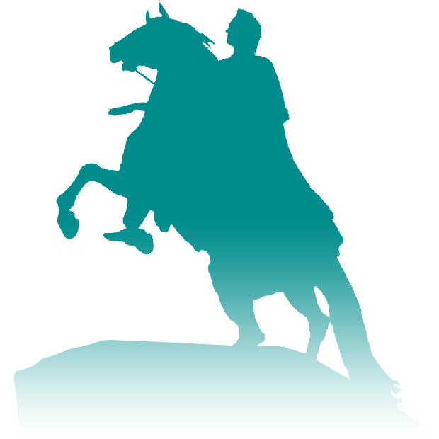 Медный всадник силует Санкт-Петербурга