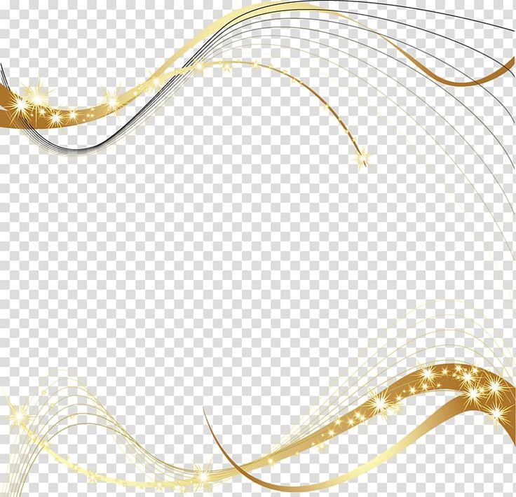 Красивая Золотая рамка на прозрачном фоне