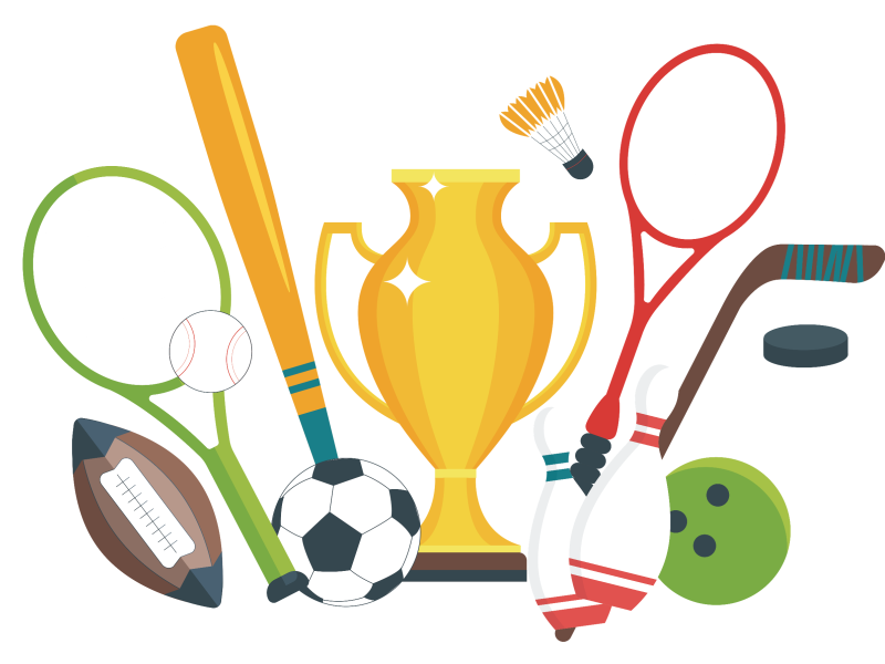 Спортивный инвентарь на прозрачном фоне