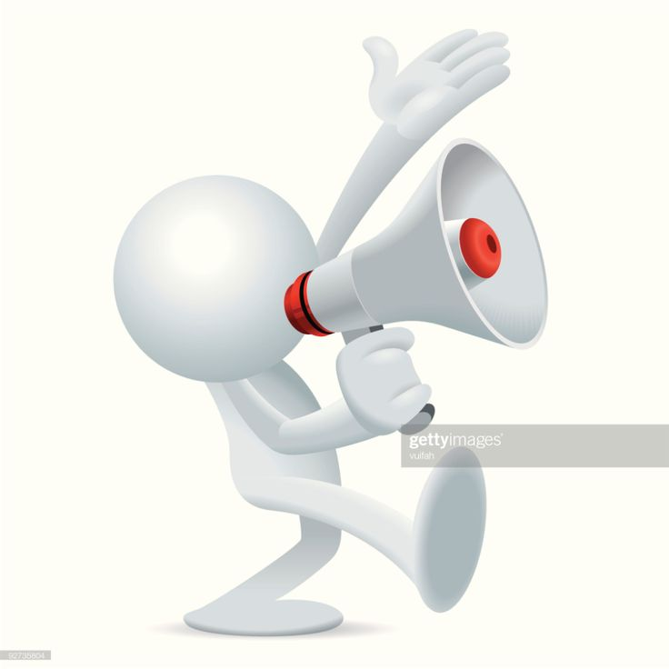 Белый человечек с рупором
