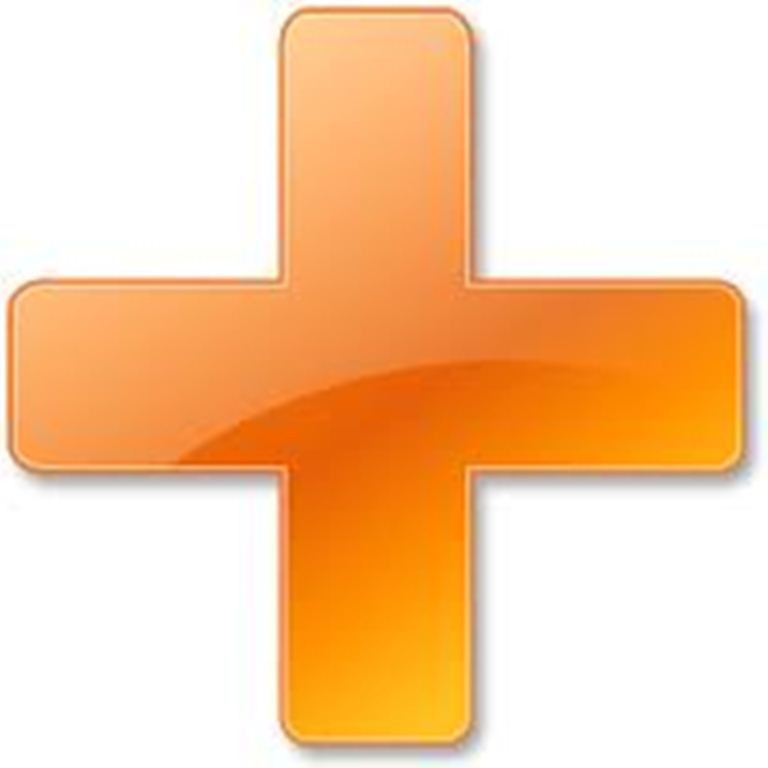 Знак плюс оранжевый