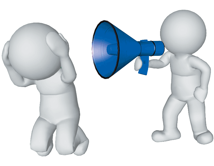 Белый человечек с громкоговорителем