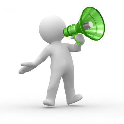 Человечки для презентации с рупором