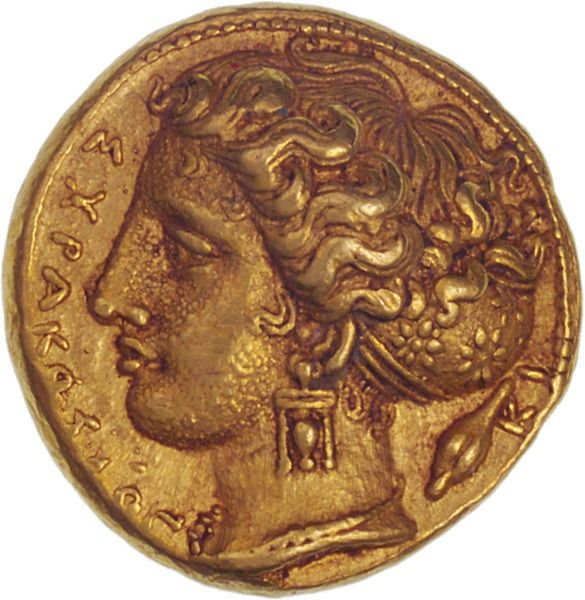 Монеты древней Греции золотые Артемида