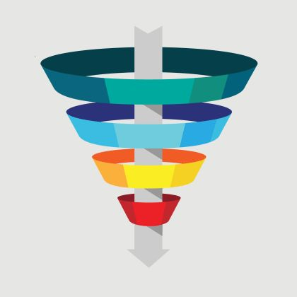 Воронка продаж на прозрачном фоне