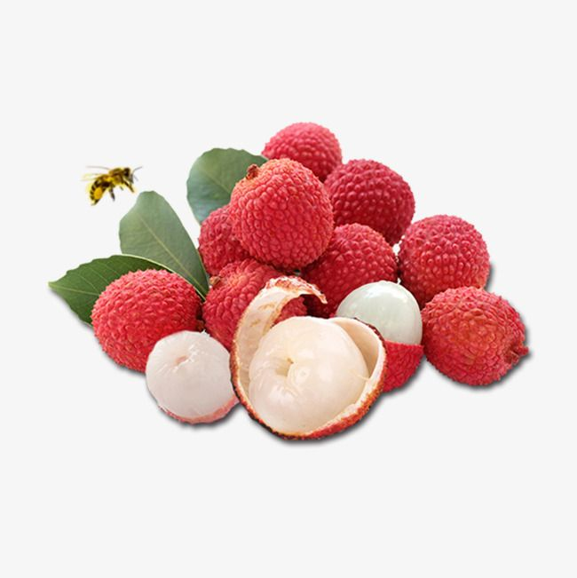 Личи на белом фоне