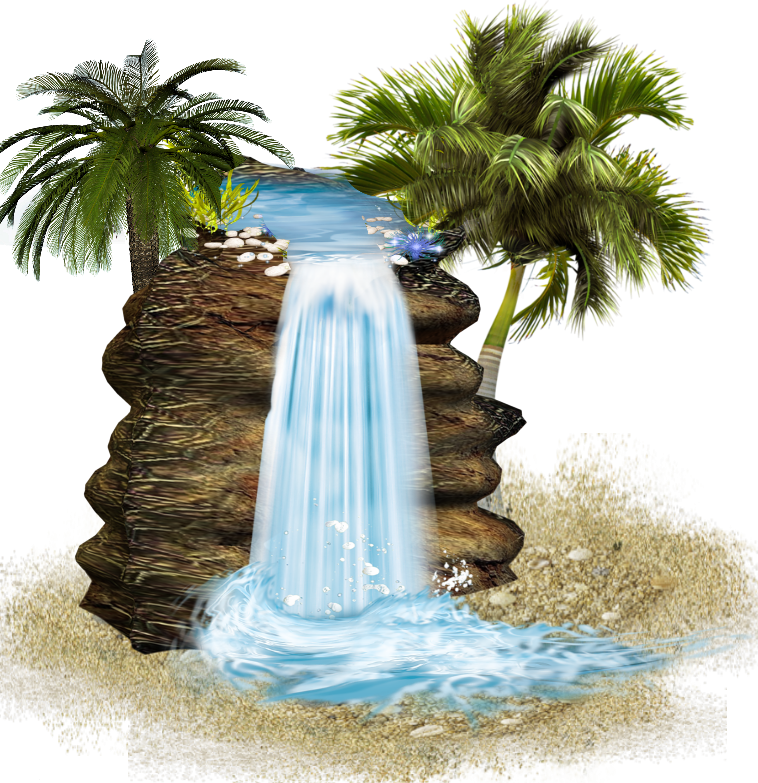 Водопад на прозрачном фоне