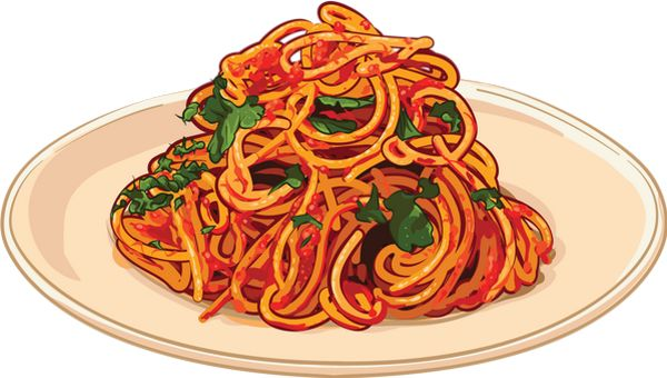 Спагетти на белом фоне