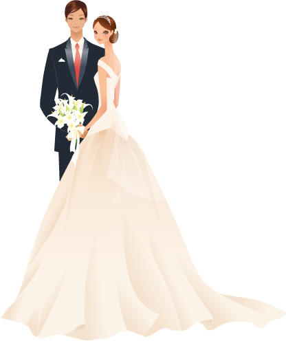 Жених и невеста вектор