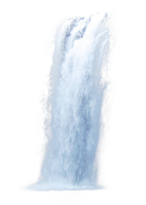 Водопад на прозрачном фоне