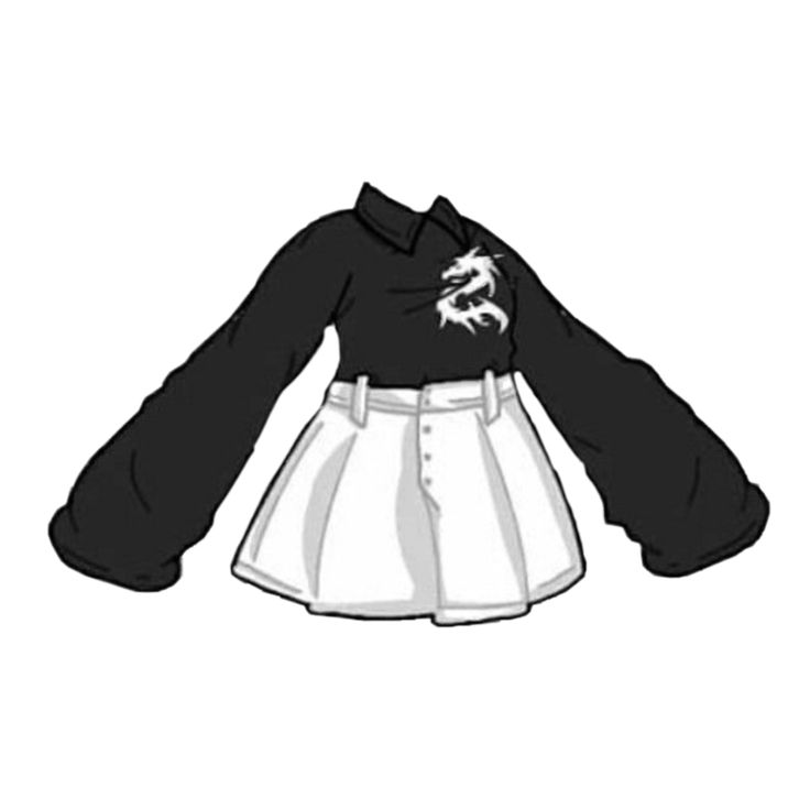 Чёрно белая одежда для гачи