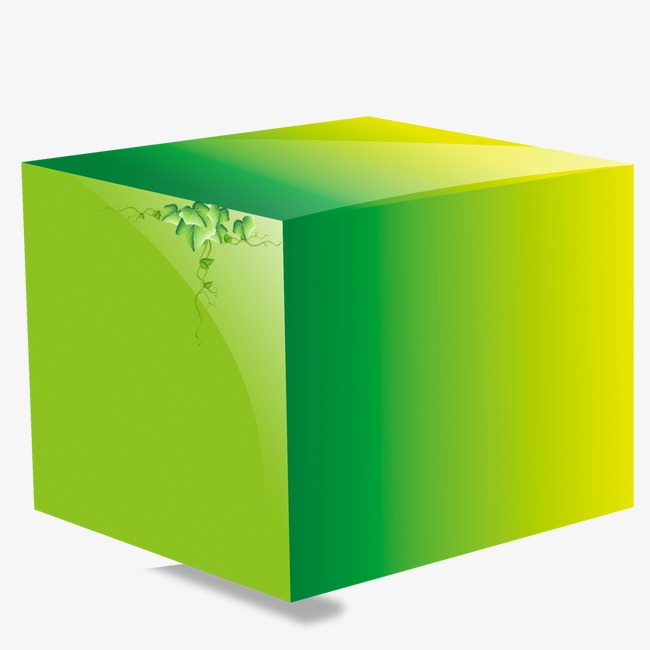 Зеленый куб на прозрачном фоне