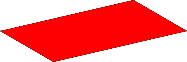 Красный параллелограмм на прозрачном фоне