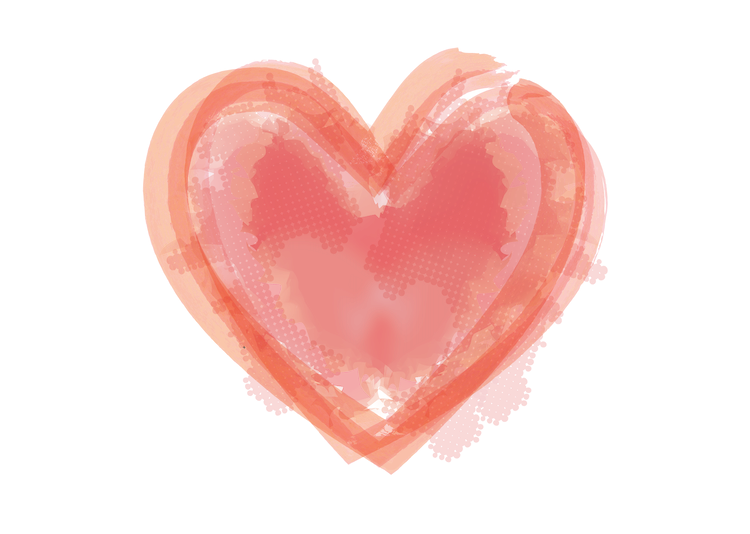Акварельное сердце на прозрачном фоне