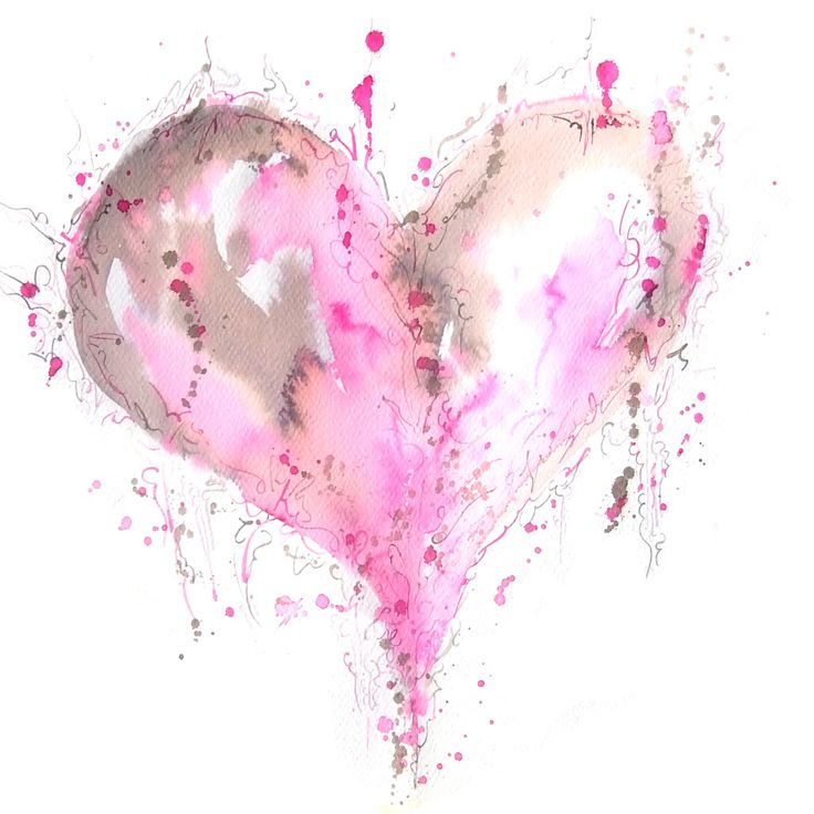 Акварельные сердечки