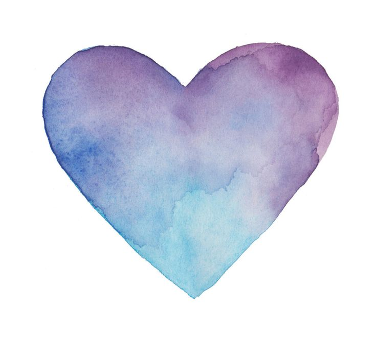 Сердце акварель