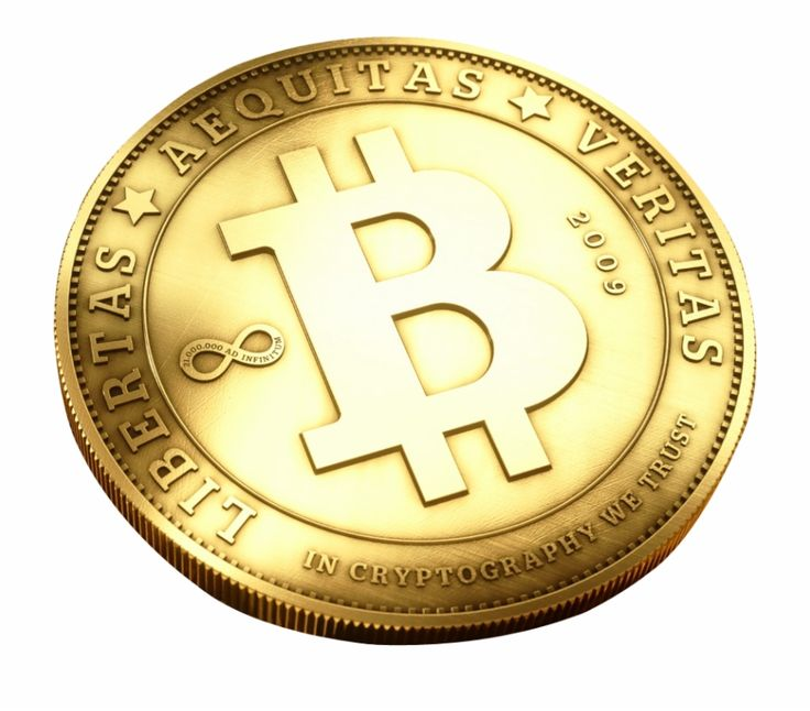 Монеты биткоин на прозрачном фоне