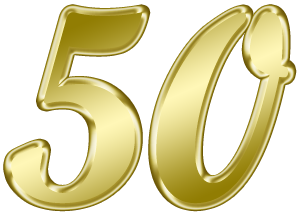 Цифра 50 Золотая