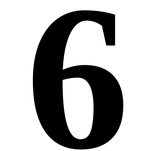 Цифра 6 черная