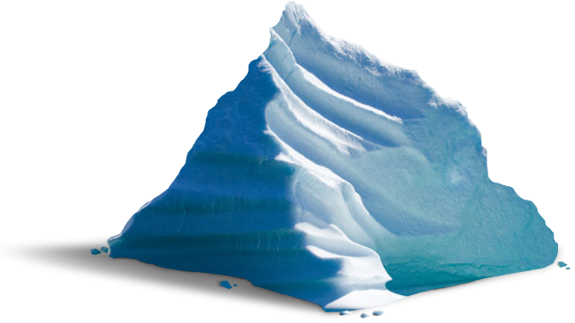 Глыба льда на белом фоне