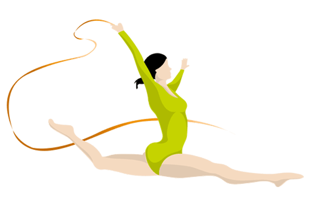 Гимнастка на белом фоне