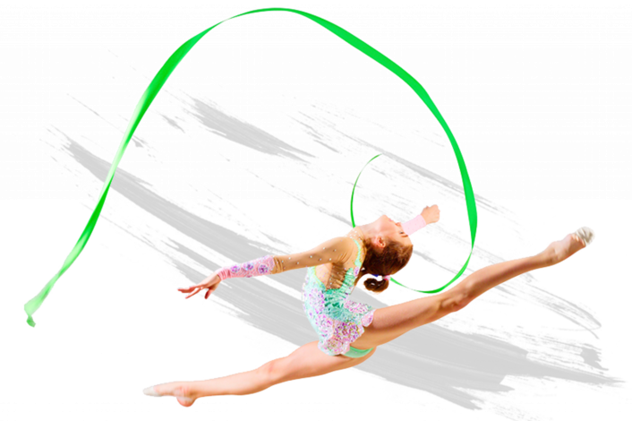 Гимнастка на прозрачном фоне