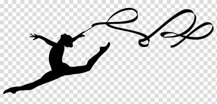 Гимнастка с лентой силует