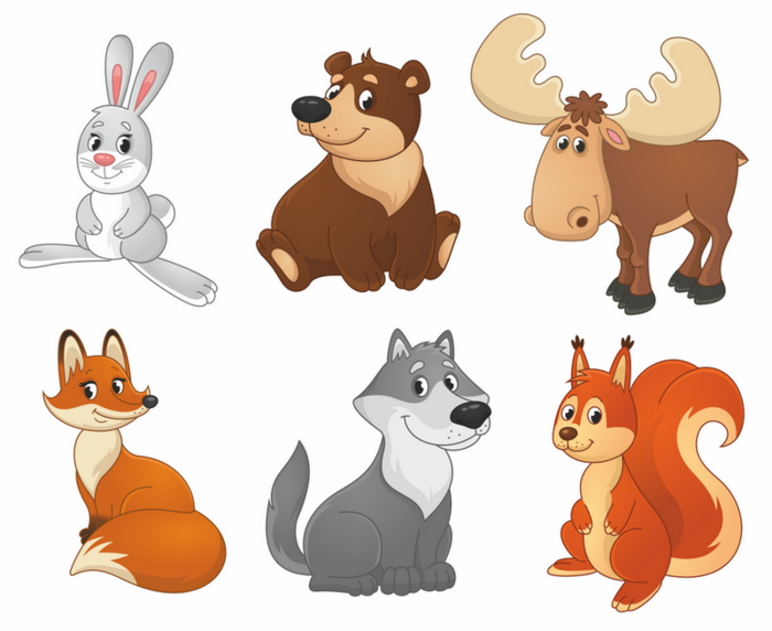 Мультяшные животные для детей