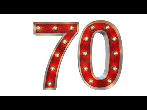 Цифра 70 лет на прозрачном фоне