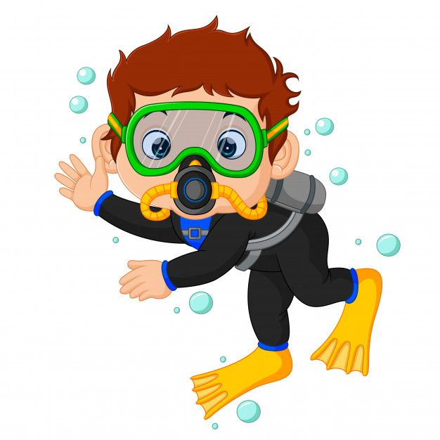 Аквалангист мультяшка
