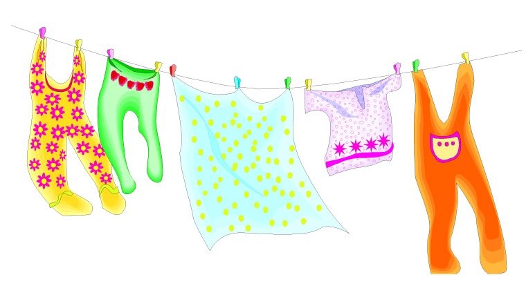 Детская одежда сушится