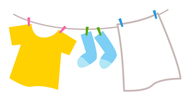 Белье на веревке вектор