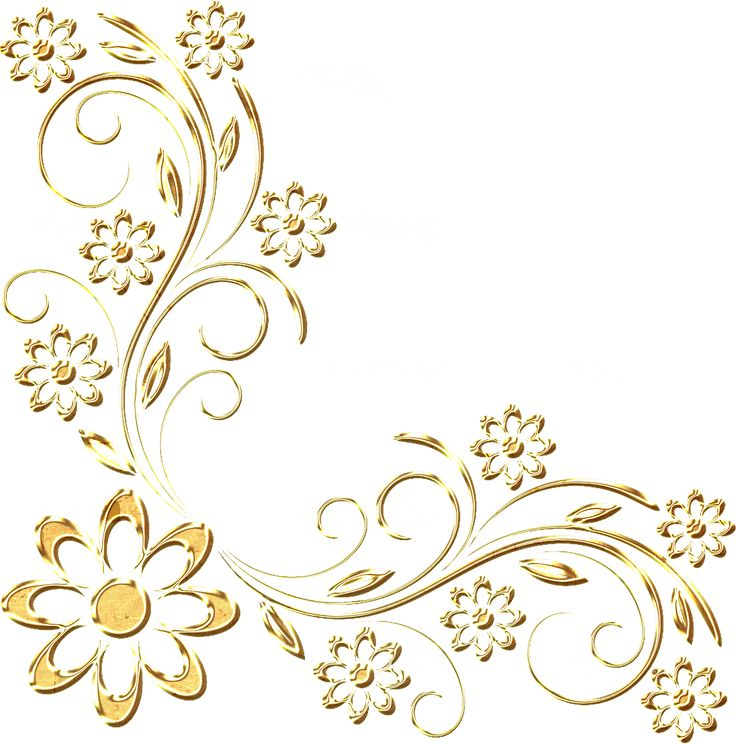 Цветочный орнамент на прозрачном фоне