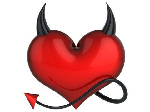 Сердце с рожками и хвостом