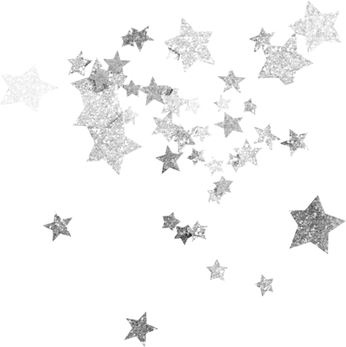 Серебристые звезды на прозрачном фоне