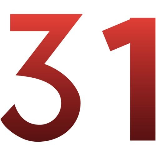 Цифра 31 на прозрачном фоне