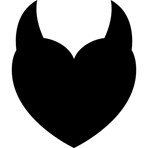 Черное сердце на прозрачном фоне