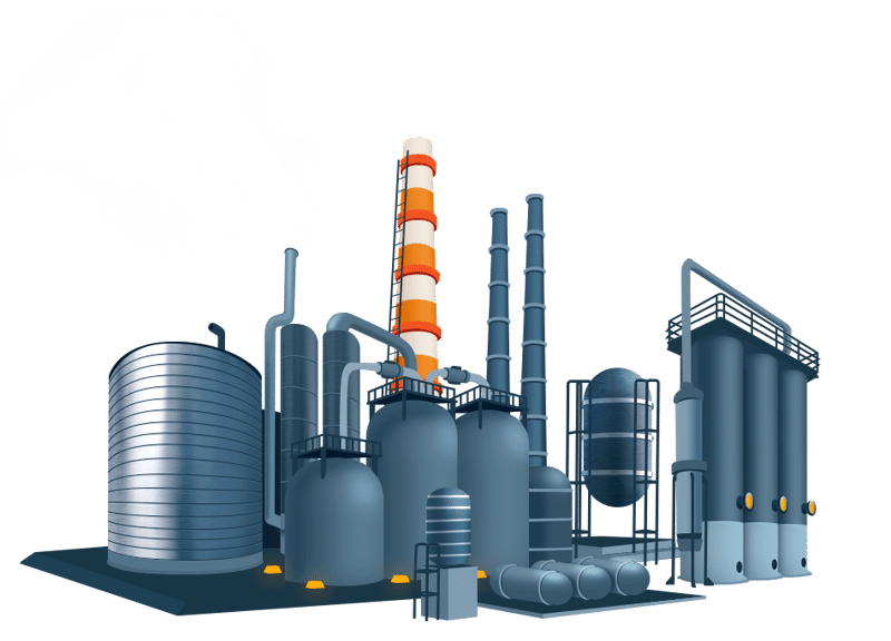 Завод на белом фоне