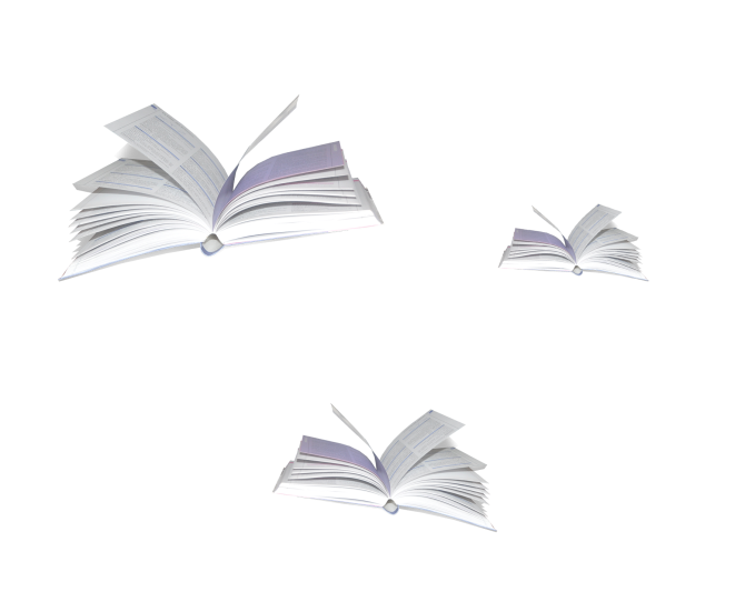Летающие книги на прозрачном фоне