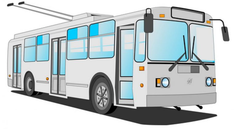 Троллейбус на белом фоне