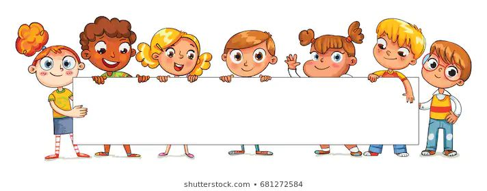 Мультяшные дети с плакатом