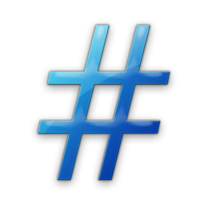 Хештег на прозрачном фоне