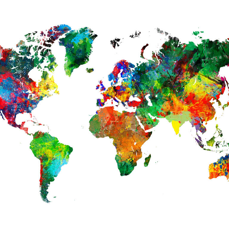 Карта мира цветная