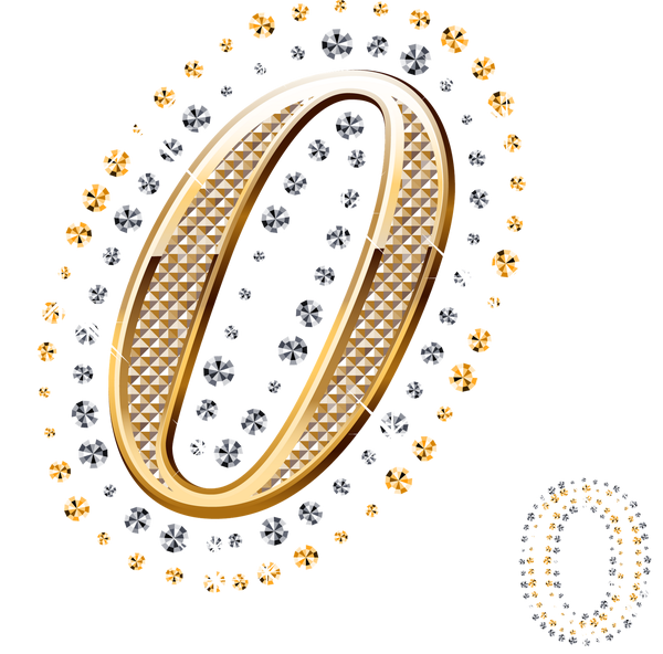 Красивые золотые цифры 0