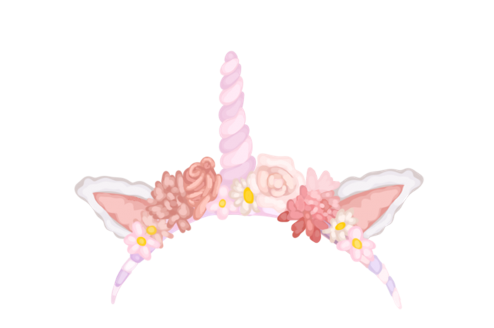 Рог единорога розовый