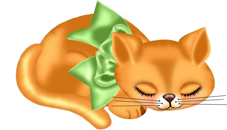 Кошка спит мультяшная