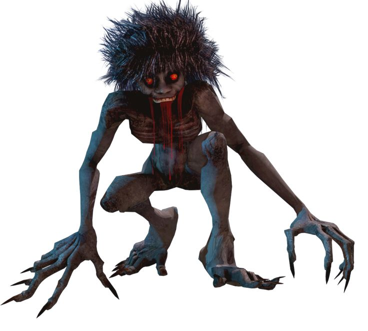 Страшное чудовище на прозрачном фоне