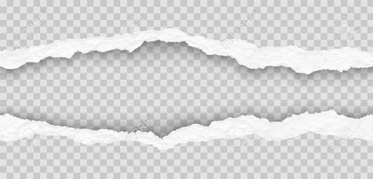 Рваный край бумаги на прозрачном фоне