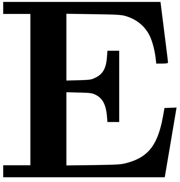 Буква е на прозрачном фоне